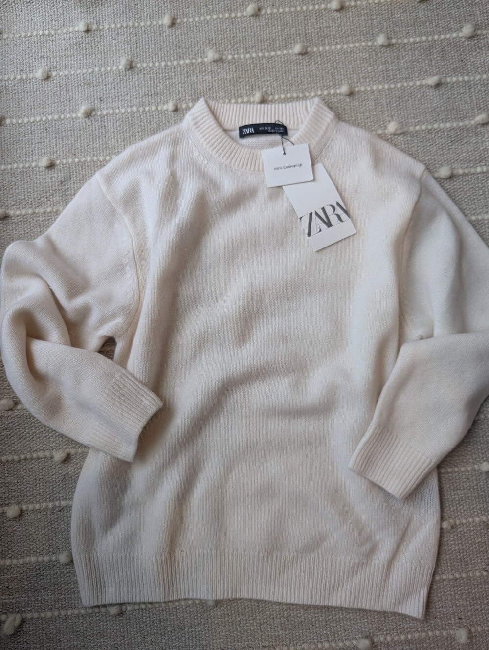Zara Kids Off-White Crewneck Cahsmere Oversized